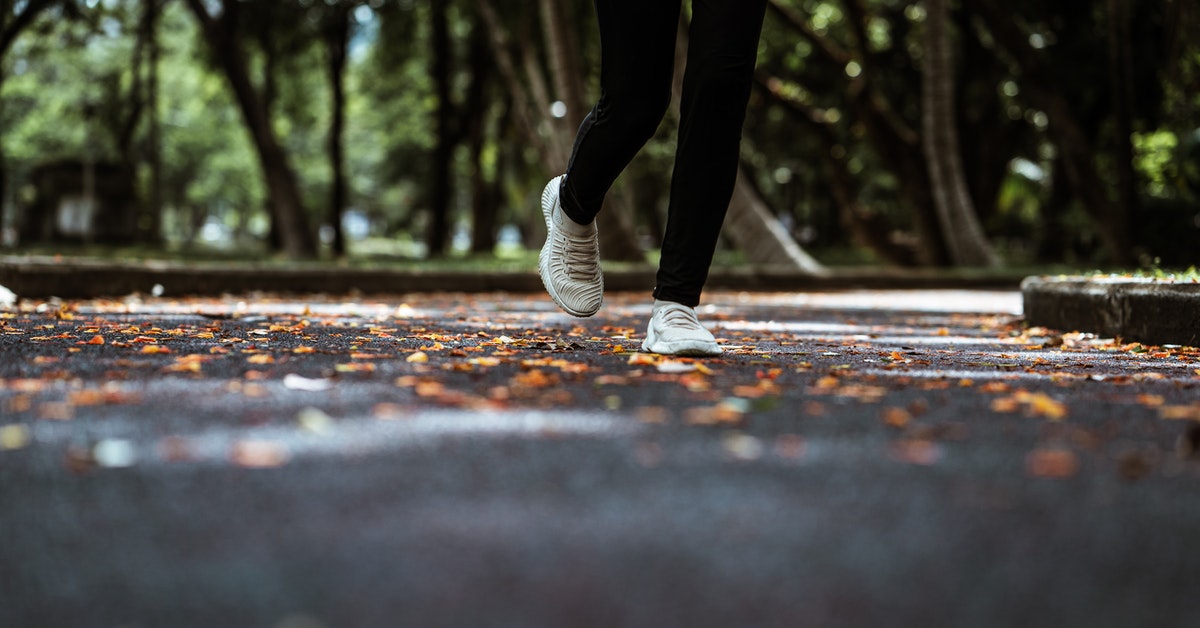 running on road