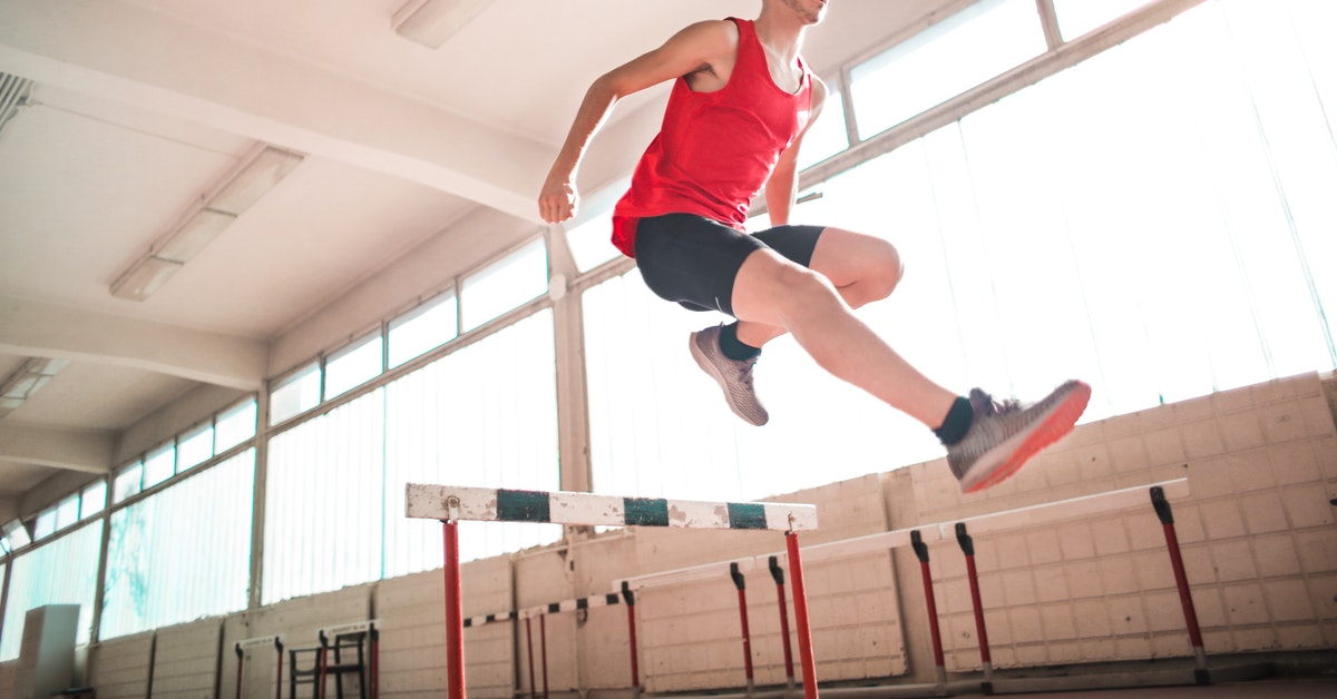 jumping over hurdles